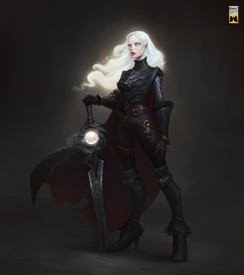 blonde, beautiful woman, holding, warrior, white, jacket, sword, leather jacket, armor, leather, portrait, young women, front view, indoors, women, black background
