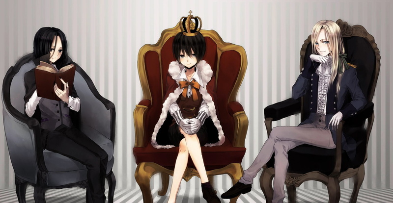 arts culture and entertainment, 1080P, indoors, sitting, chair, women, table, looking at camera, Anime, Black Hair, skeleton, Short Hair, studio shot