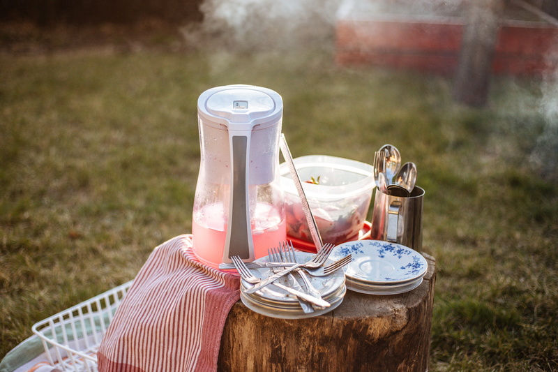 food, forks, household equipment, glass - material, refreshment, bottle, pitcher - jug, drinking glass, kitchen, crockery, green, travel, food and drink