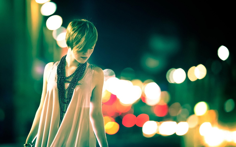 2560x1600, short, girl, hair, black, beaded, 2K, necklace, girls, woman