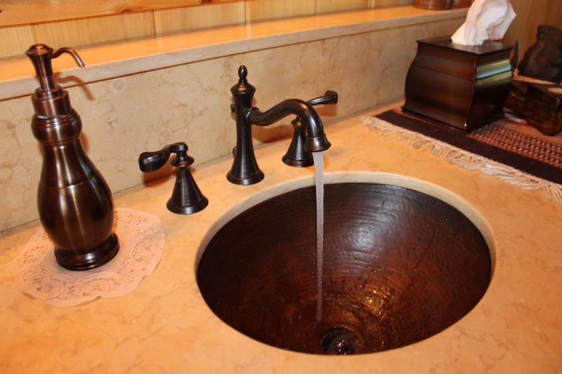 copper, faucet, no people, vanity, white, still life, purity, top, counter, retro styled, 4K, plumbing, flooring, black, wash, domestic room, brown, courthouse