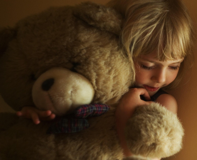teddy, blonde, love, child, bear, face, desktop, girl, children, 1080P, hair, mood