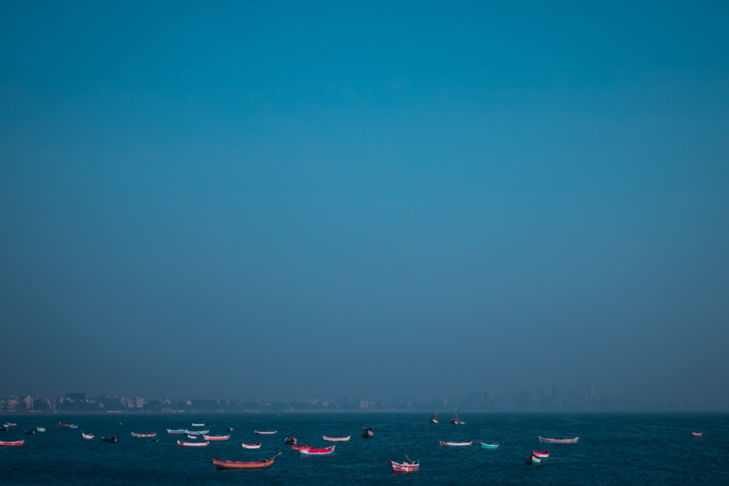 mumbai, sailboat, beauty in nature, floating on water, nautical vessel, tranquil scene, water, horizon over water, 5K, bollywood, no people, copy space