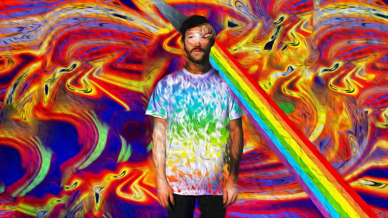 creativity, colorful, standing, portrait, multi colored, psychedelic, 1080P, trippy, casual clothing, front view, paint, clothing, young adult, young men