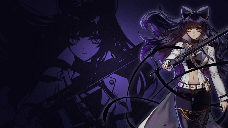 fan art, long hair, Gambol Shroud., anime girls, Blake Belladonna, RWBY, 1080P, digital art, yellow eyes, sword, black hair