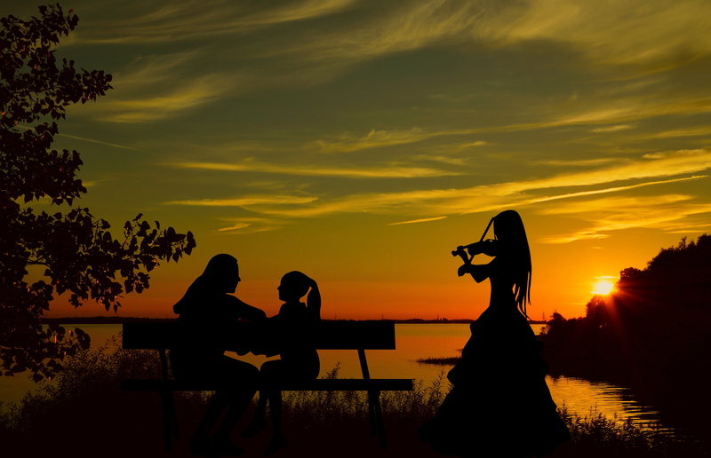 leisure activity, romance, cloud, vacations, romantic, lake, awakening, elbaue, sun, dusk, evening sky, hamburg, landscape, nature, togetherness, real people