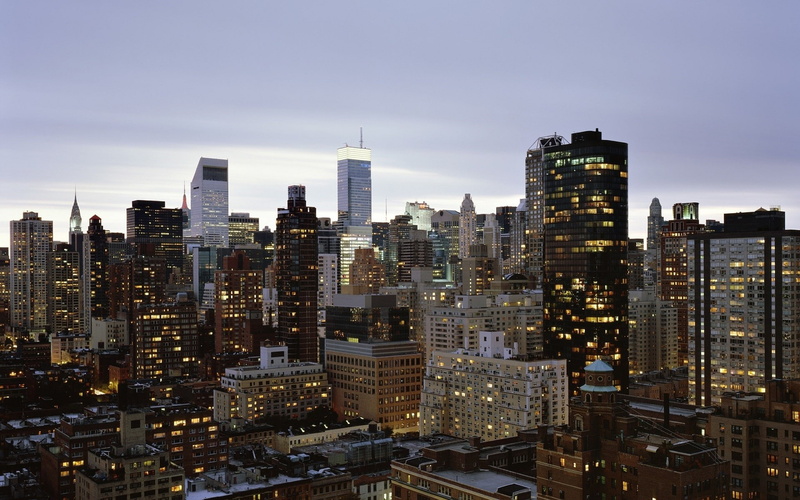 cityscape, nature, illuminated, residential district, settlement, USA, outdoors, financial district, building exterior, skyscraper, modern, building, tall - high