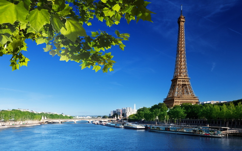 1080P, spire, sailboat, nature, building exterior, water, transportation, plant, skyscraper, eiffel, Eiffel Tower, tree, travel destinations, river, passenger craft