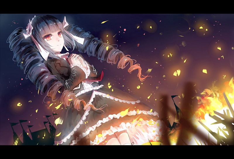 motion, males, flying, night, sport, Danganronpa, fun, spectator, event, men, Celestia Ludenberg, real people, holding, celebration, adult, 720P, people