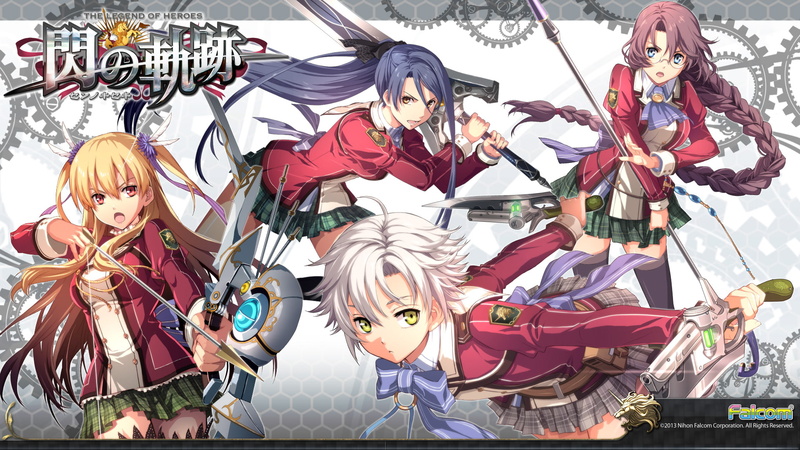 arseid, glasses, bow, 1080P, emma, fie, weapon, kiseki, ponytail, falcom, sword, white, sen, hair, millstein, brown, claussell, laura, blue, seifuku