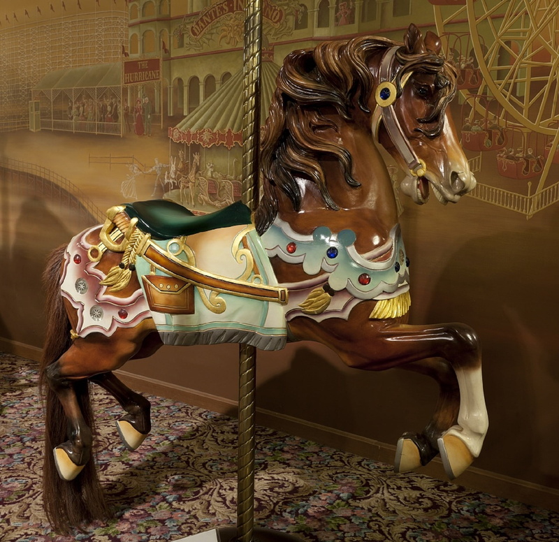 art and craft, arts culture and entertainment, amusement park, domestic animals, outdoors, brown, retro, domestic, absence, horse, livestock, animal representation