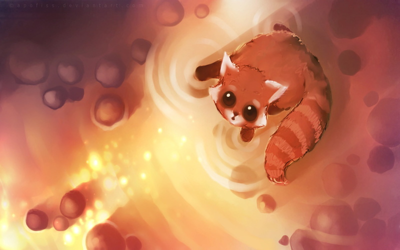 animals in the wild, nature, sea, water, high angle view, marine, panda, 2K, swimming, vertebrate, one animal, close-up, indoors, red, bubble, animal wildlife