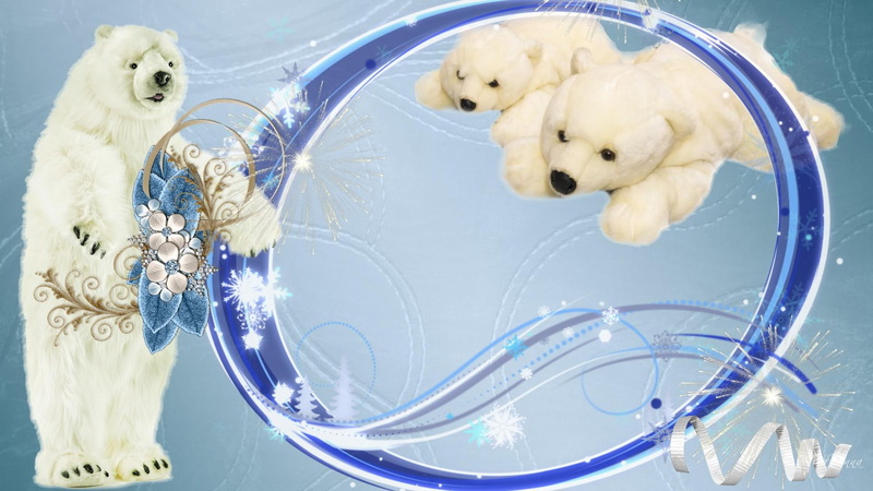 bear, 3d and abstract, polar, cold, firefox persona, mystery, snow, circles, polar bear, plush animal, 1080P, arctic, blue