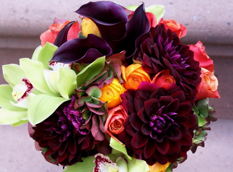 flower arrangement, dahlias, flowers, flower Head, orchid, 720P, bunch, yellow, nature, romance, freshness, vulnerability, springtime, wedding, bouquet