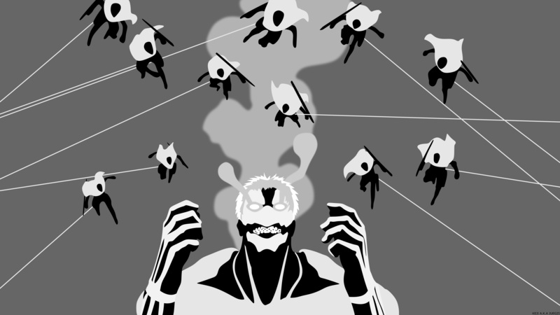 Attack On Titan, 8K, Black and White, Anime, Minimalist, Armored Titan