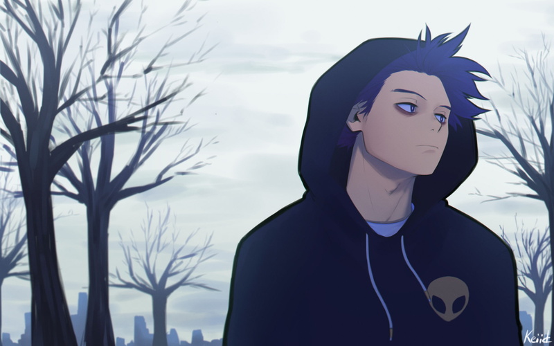 1080P, Boku no Hero Academia, Anime, Tree, Hood, Purple Hair, My Hero Academia, Hitoshi Shinso, Purple Eyes