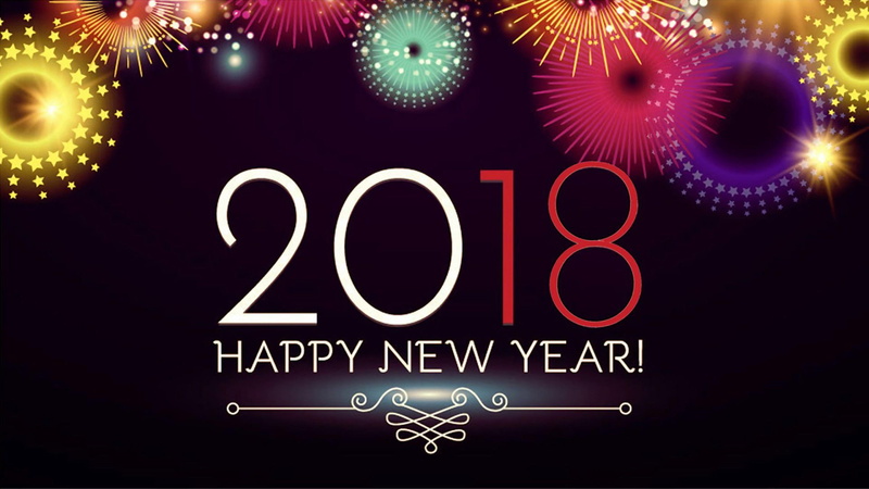 4K, colors, happy new year, new year, 2018