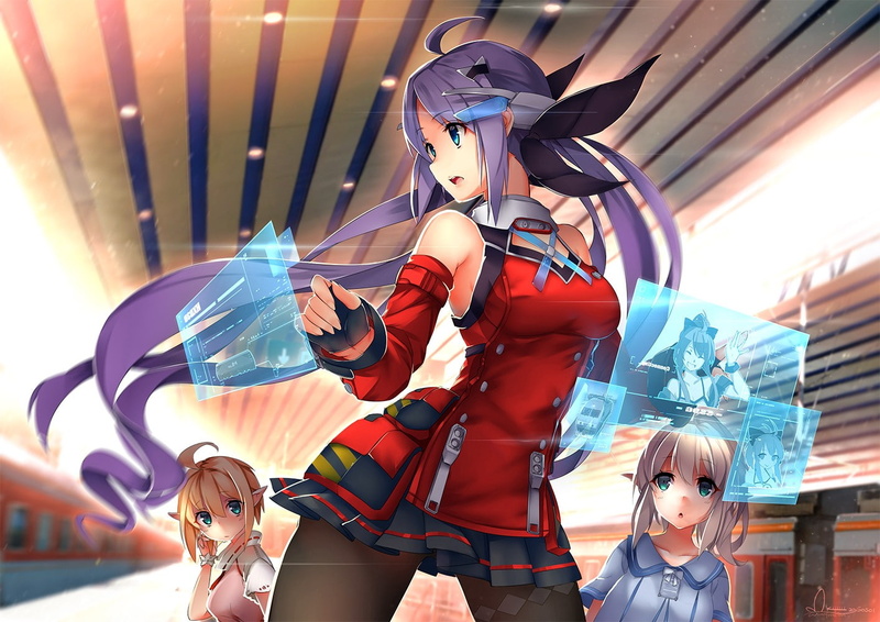 1414x1000, interfaces, original characters, 720P, girls, anime, original, anime girls, characters