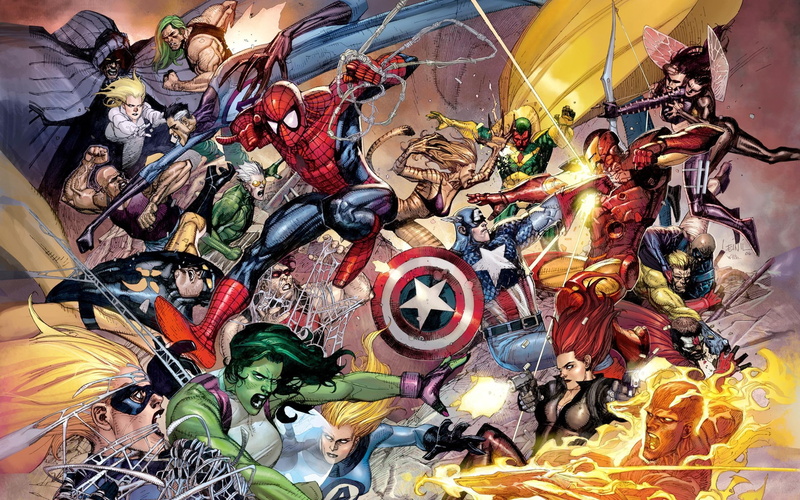 day, representation, table, market, variation, no people, high angle view, for sale, collection, 2K, indoors, fantastic four marvel comics iron man she hulk human torch the vision janet van dyne spider man captain america ms marvel mr_ fantastic