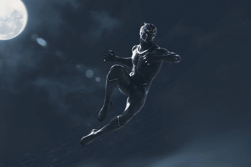 nature, Marvel Comics, skill, young adult, shirtless, full length, lifestyles, Movie, panther, indoors, studio shot, young men, art, Black Panther, one person