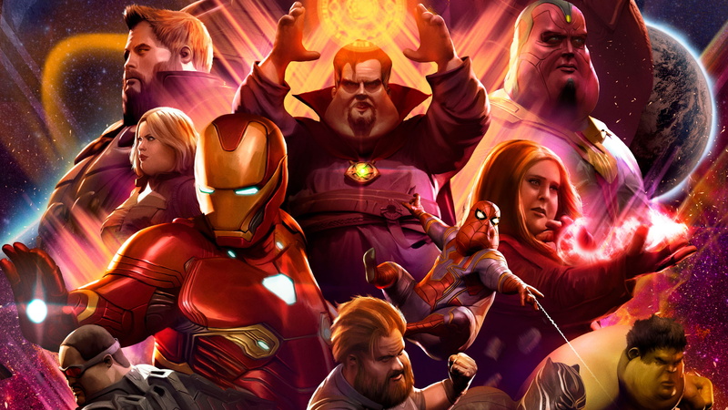 Avengers: Infinity War, Thor, Captain America, Vision (Marvel Comics), Movie, Black Widow, Iron Man, Spider-Man, 2K, Marvel Comics, Hulk, Scarlet Witch