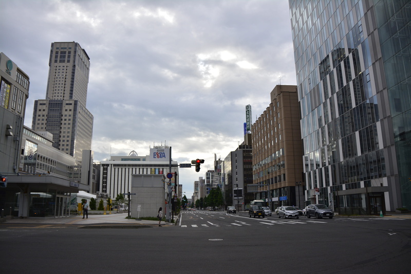 japanese, building, attraction, cityscape, vehicles, cloud - sky, outdoors, skyline, destination, day, landscape, sapporo, buildings, city street, landmark