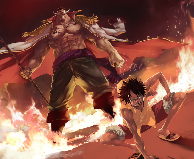 2K, One Piece, Anime, Edward Newgate, Monkey D. Luffy