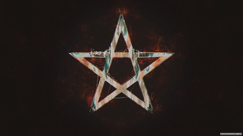 abstract, pentagram, stars, 1080P, glitch art
