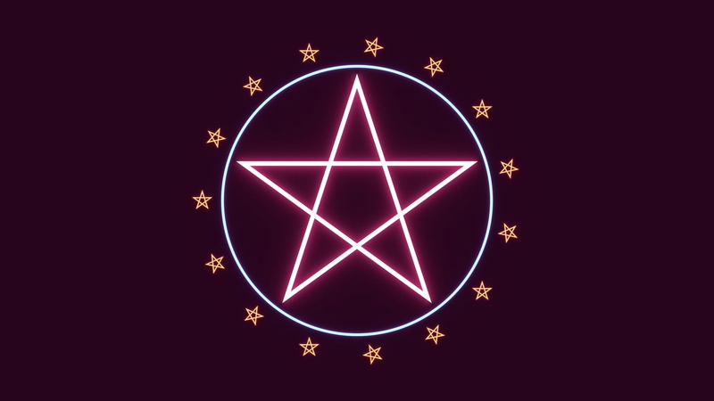 creativity, black background, design, bright, glowing, night, celebration, christmas, light, Pentagram, arts culture and entertainment, 1080P, star shape