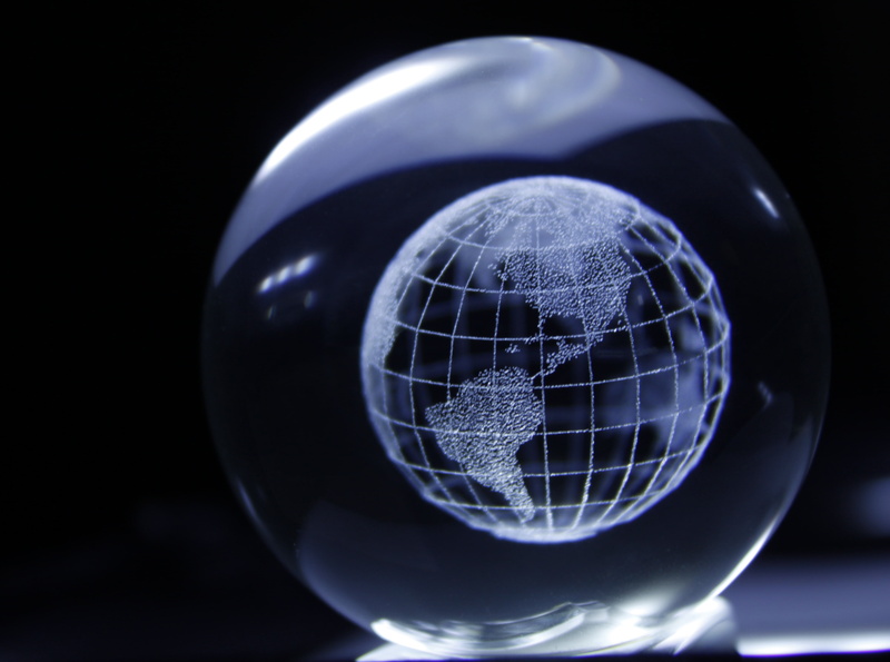crystal world, shape, circle, globe, single object, planet earth, close-up, Aero, ball, nature, world map, studio shot, space, 4K, global communications