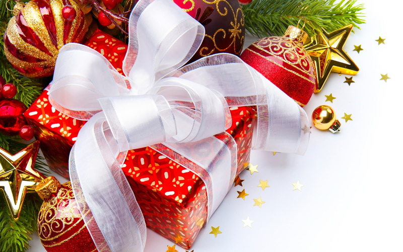 gift box, 2K, background, tree, globe, christmas, gift, globes