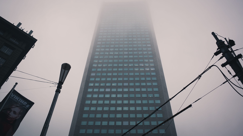 tall - high, modern, street light, nature, rise, perspective, window, building exterior, 4K, sky, no people, contemporary, futuristic, high, glass items