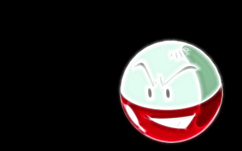 electrode, 1080P, black, background, pokemon