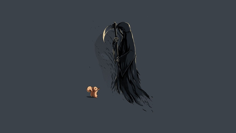 simple, humor, simple background, squirrel, threadless, 720P, minimalism, death