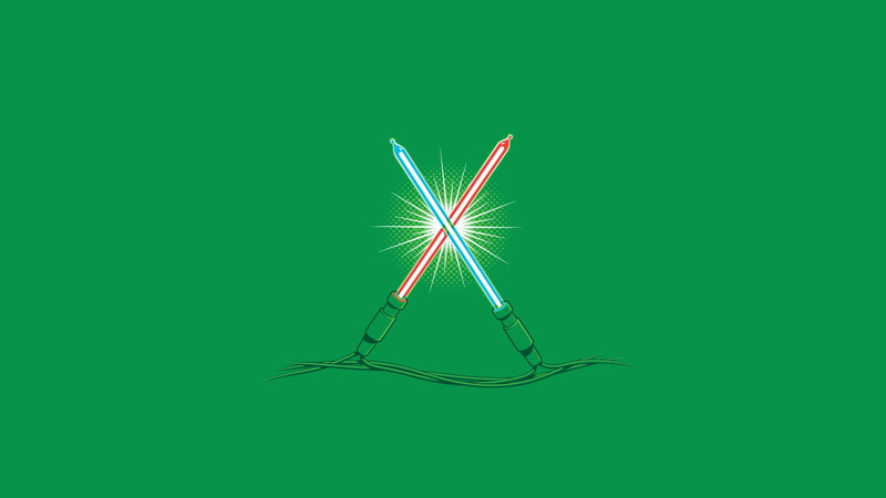 Simple, artwork, 720P, threadless, christmas, Star Wars, humor, Lightsaber, minimalism