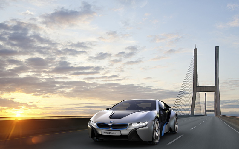 BMW Concept, 1080P, sunset, BMW i8 Concept, bmw, BMW Concept Car