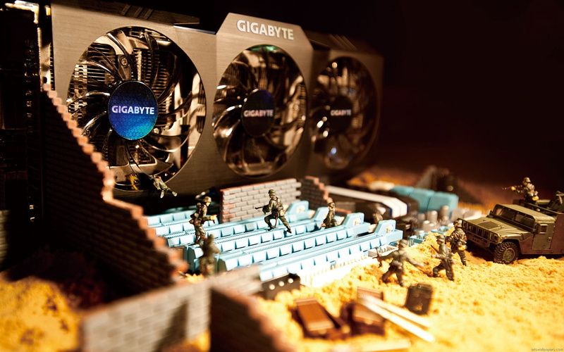 vga, gigabyte, 1080P, soldiers, video card