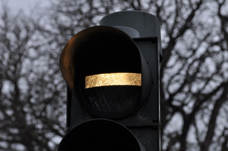 yellow, outdoors, illuminated, electric lamp, lighting equipment, technology, day, low angle view, 2K, tree, traffic, urban, safety, traffic light, sign