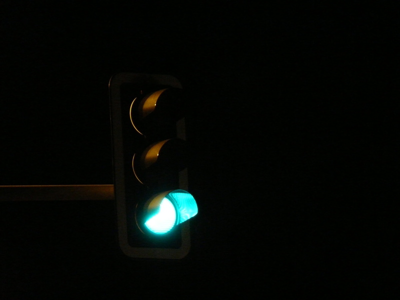 green, indoors, 2K, road signal, black Color, Traffic Lights, dark, studio shot, electricity, black background, green light, Traffic Signal, road, copy space