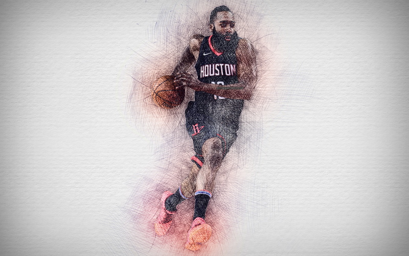 Basketball, 4K, James Harden, Houston Rockets, NBA