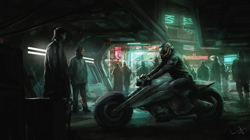 digital art, cyberpunk, fan art, video games, Imad Awan, Cyberpunk 2077, game art, futuristic, ArtStation, video game art, 2K, artwork, motorcycle
