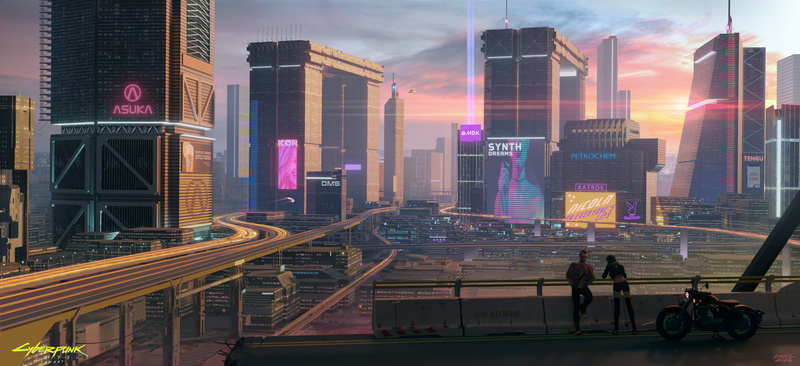 cyberpunk, video games, futuristic city, digital painting, digital art, futuristic, city, Cyberpunk 2077, 4K, Adrian Marc, artwork, video game art, fan art