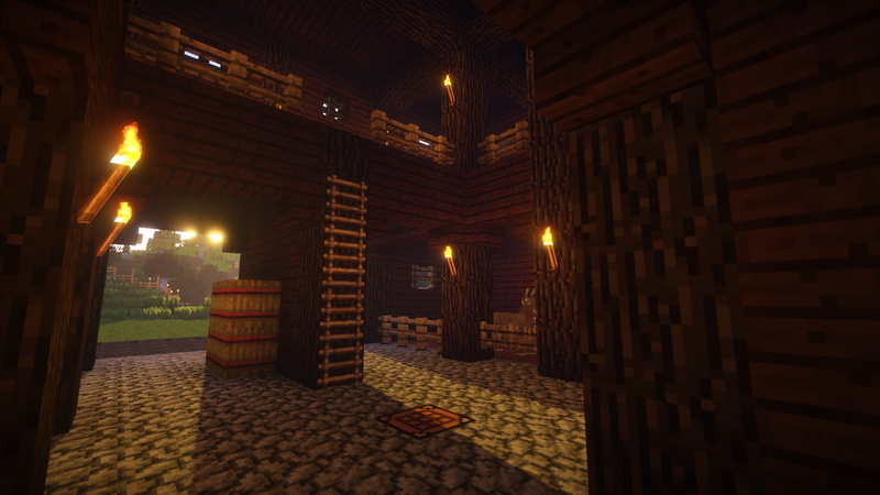 cobblestone, alley, building, 1080P, architecture, nature, footpath, light, street light, city, building exterior, night, minecraft shaders mods, built structure