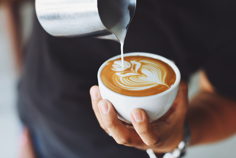 barista, blur, indoors, food and drink, mug, delicious, 5K, milk, coffee, holding, hot drink, drink, latte art, foam, cup, coffee cup, coffee - drink