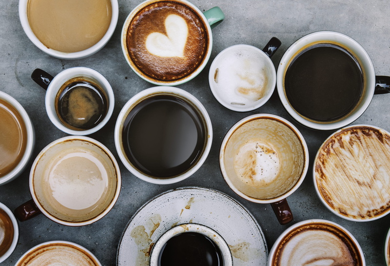 foam, mocha, choice, high angle view, ceramic, food, food and drink, coffee - drink, breakfast, caffeine, still life, indoors, freshness, drink, large group of objects