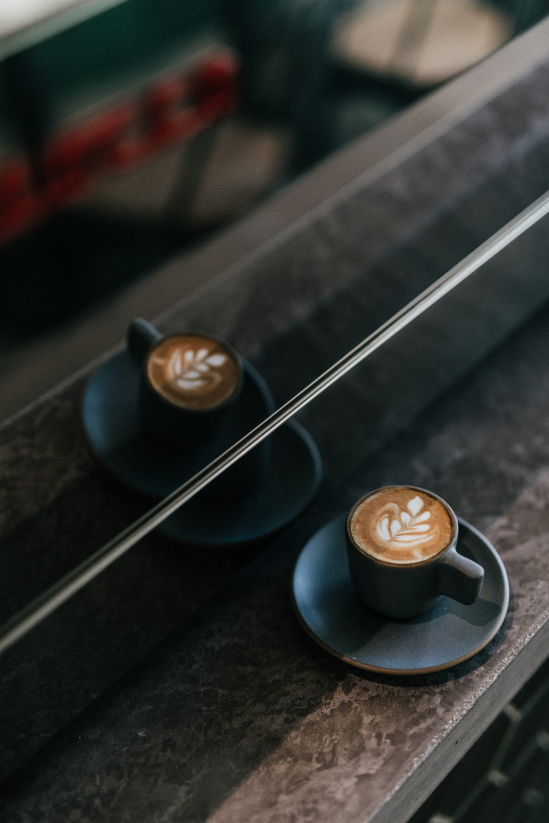 ceramic, cup, foam, spoon, refreshment, food and drink, focus on foreground, kitchen utensil, no people, cappuccino, coffee lover, latte art, coffee shop