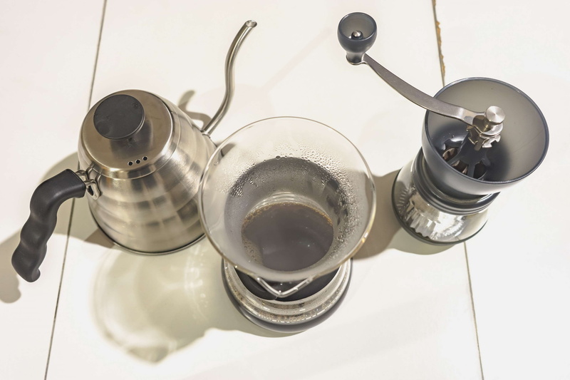 table, spoon, food and drink, crockery, close-up, household equipment, still life, equipment, high angle view, manual brew, tile, coffee, white background