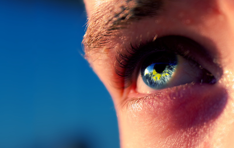 eyelash, yellow, color, head, studio shot, eyeball, sensory perception, adult, face, live, human, extreme close-up, macro, earth, close, looking, human eye