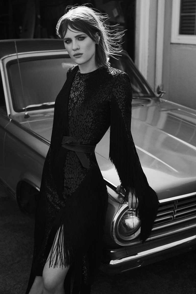 vehicle, women, actress, Mackenzie Davis, 1080P, monochrome