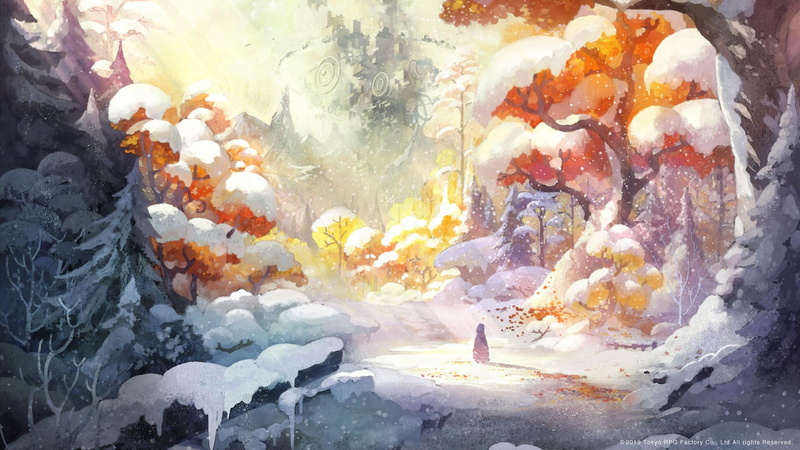 person, glass - material, nature, sunlight, close-up, 1080P, outdoors, middle, beauty in nature, winter, day, water, forest, I Am Setsuna, illustration